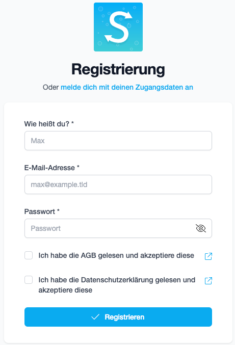 Registrierungsformular